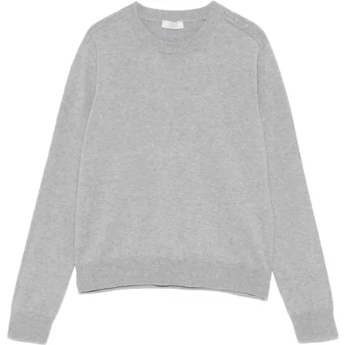 Grey Mélange Wool-Silk Sweater , female, Sizes: M, L - PESERICO - Modalova