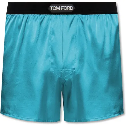 Silk boxers with logo , male, Sizes: XS - Tom Ford - Modalova