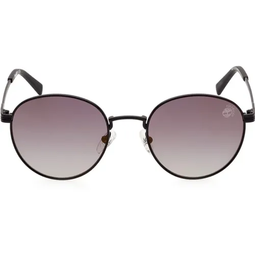 Runde Polarisierte Sonnenbrille Schwarz Spiegel , unisex, Größe: 52 MM - Timberland - Modalova