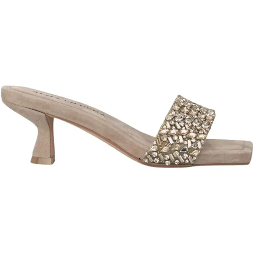 Rhinestone Heeled Sandal , female, Sizes: 5 UK, 6 UK, 7 UK, 8 UK, 9 UK - Alma en Pena - Modalova