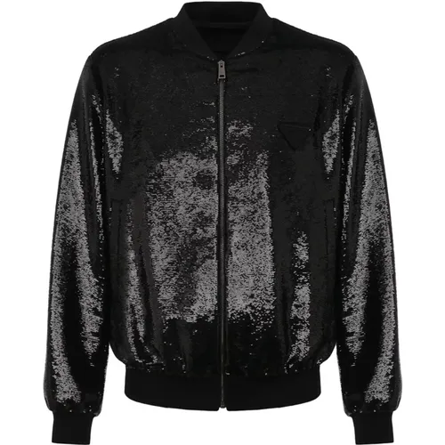 Polyester Jacket with Zip Closure , male, Sizes: M - Prada - Modalova