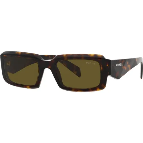 Schildpatt/Braun Grün Sonnenbrille , Herren, Größe: 54 MM - Prada - Modalova