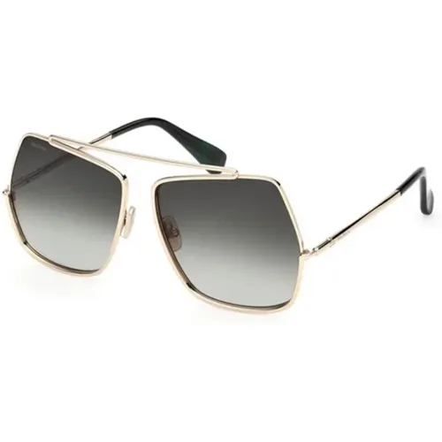 Gold Gradient Green Sunglasses , unisex, Sizes: 58 MM - Max Mara - Modalova