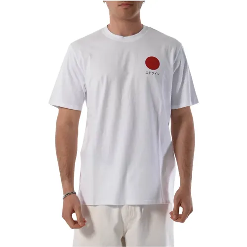 Baumwoll-T-Shirt mit Frontlogo , Herren, Größe: XL - Edwin - Modalova