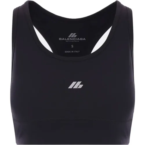 Sportliches Jersey-Top mit reflektierendem Logo , Damen, Größe: L - Balenciaga - Modalova