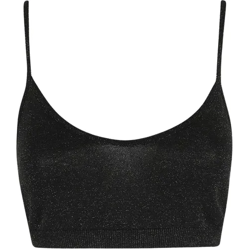 Lurex Cropped Top with Thin Straps , female, Sizes: XS, S - Federica Tosi - Modalova