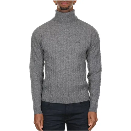 Mittelgrauer Pullover , Herren, Größe: 2XL - Sun68 - Modalova