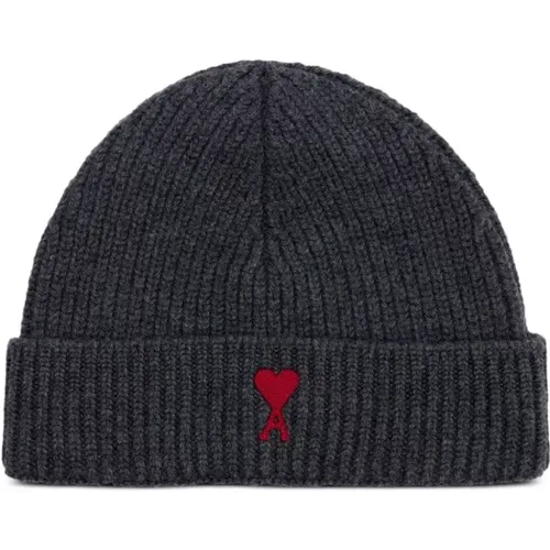 Red ADC Beanie , unisex, Sizes: ONE SIZE - Ami Paris - Modalova