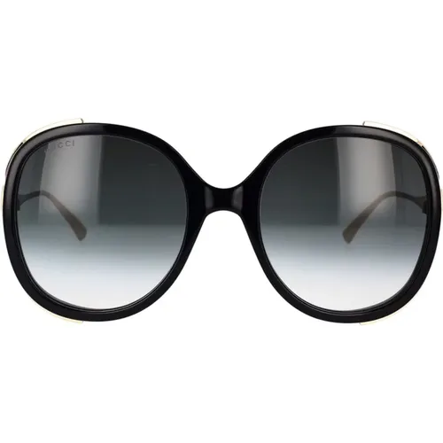 Oversized Runde Sonnenbrille mit Iconic Web Detail - Gucci - Modalova