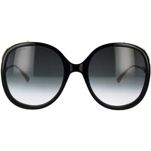 Oversized Runde Sonnenbrille mit Iconic Web Detail , Damen, Größe: 56 MM - Gucci - Modalova