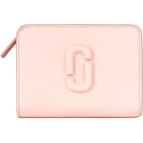 Rose Leather Mini Compact Wallet , female, Sizes: ONE SIZE - Marc Jacobs - Modalova