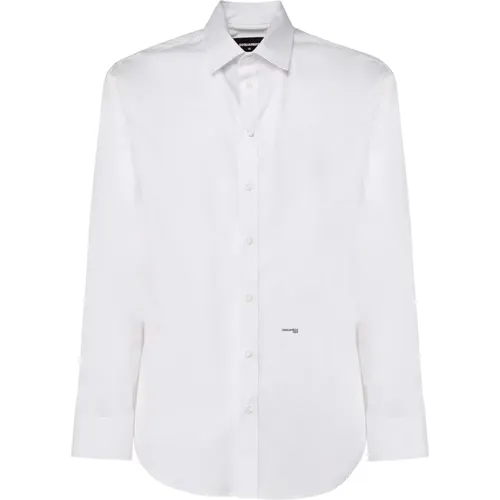 Cotton Italian Collar Shirt , male, Sizes: L, M, XL, S - Dsquared2 - Modalova