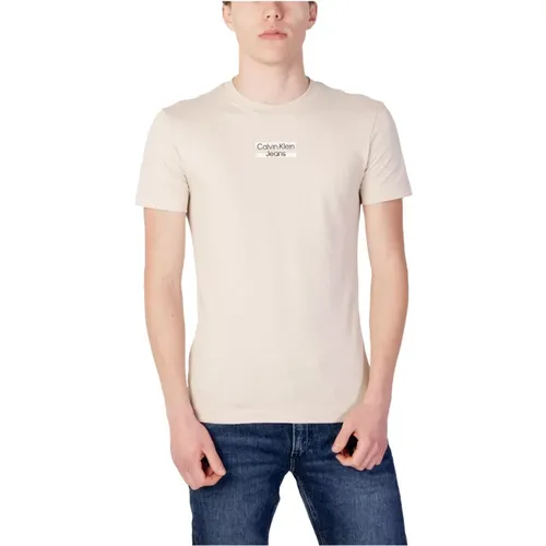 Plain Round Neck T-shirt , male, Sizes: L, XL, XS - Calvin Klein Jeans - Modalova