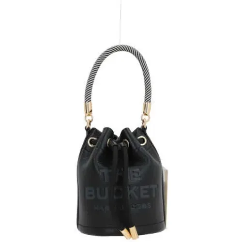 Schwarze Leder Bucket Bag mit Gold-Hardware , Damen, Größe: ONE Size - Marc Jacobs - Modalova