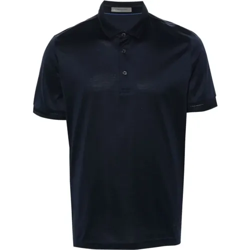 Blaue T-Shirts und Polos , Herren, Größe: 2XL - Corneliani - Modalova