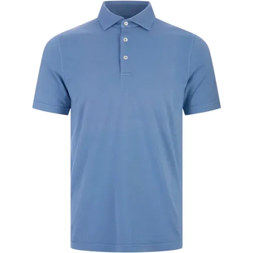 Klassisches Blaues Poloshirt , Herren, Größe: L - Fedeli - Modalova