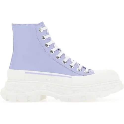 Lila Leder Tread Slick Sneakers , Damen, Größe: 37 EU - alexander mcqueen - Modalova