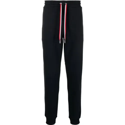 Tricolour Accent Cotton Track Pants , male, Sizes: L, XL - Moncler - Modalova