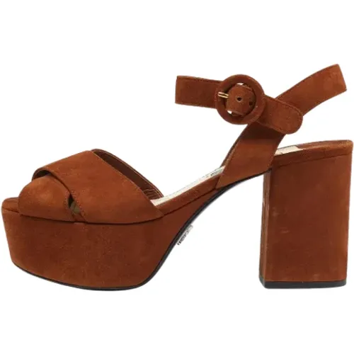 Pre-owned Suede sandals , female, Sizes: 3 UK - Prada Vintage - Modalova