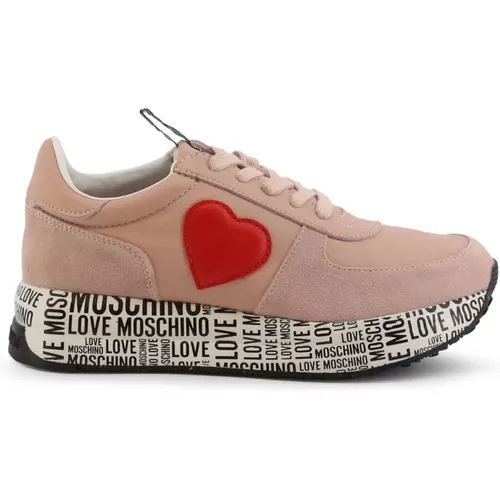 Herz Sneakers Bestickt Leder Gummisohle - Love Moschino - Modalova