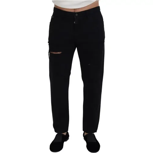 Authentische Schwarze Slim-Fit Jeans , Herren, Größe: XS - Dolce & Gabbana - Modalova