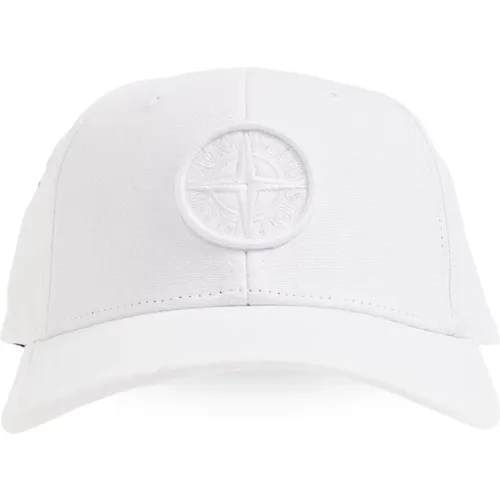 Weiße Baseball Cap mit gesticktem Logo , unisex, Größe: M - Stone Island - Modalova