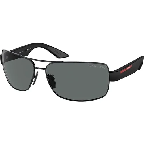 Polarisierte Schwarze Sonnenbrille PS 50Zs , Herren, Größe: 65 MM - Prada - Modalova