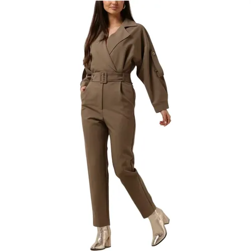 Taupe Jumpsuit für Stilvolle Anlässe - Notre-v - Modalova