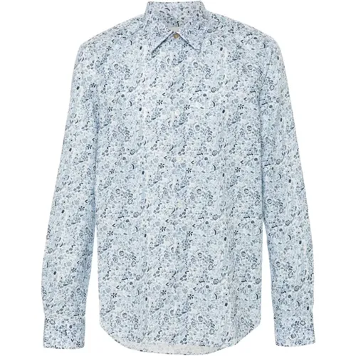 Blau Blumenmuster Hemd , Herren, Größe: 2XL - Paul Smith - Modalova