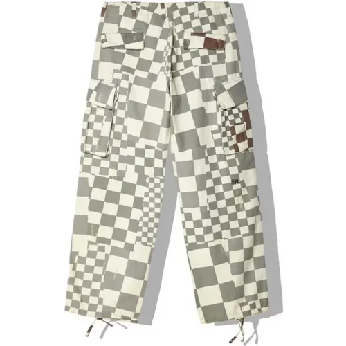 Cargo Trousers with Check Print , male, Sizes: M - ERL - Modalova