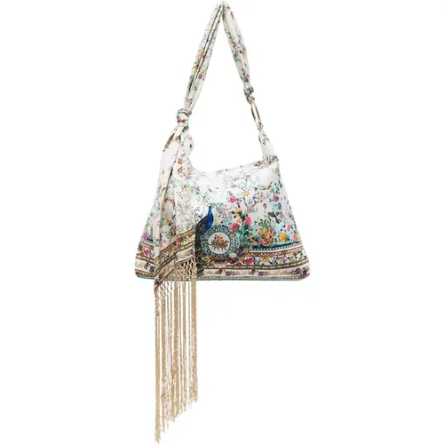 Triangular Beach Bag with Tassels , female, Sizes: ONE SIZE - Camilla - Modalova