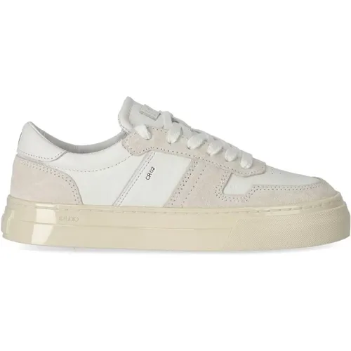 Weißer Bicolor-Ledersneaker , Damen, Größe: 36 EU - D.A.T.E. - Modalova