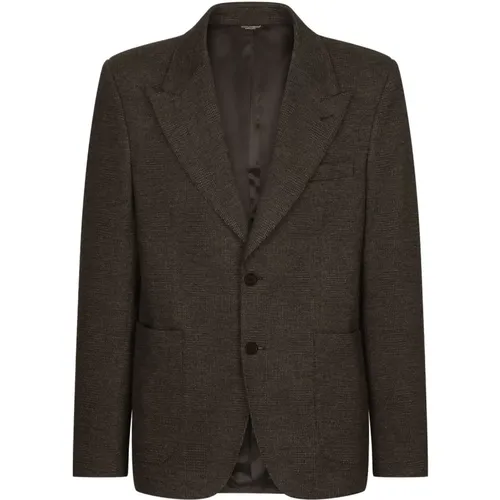 Check-Knit Blazer , male, Sizes: M - Dolce & Gabbana - Modalova