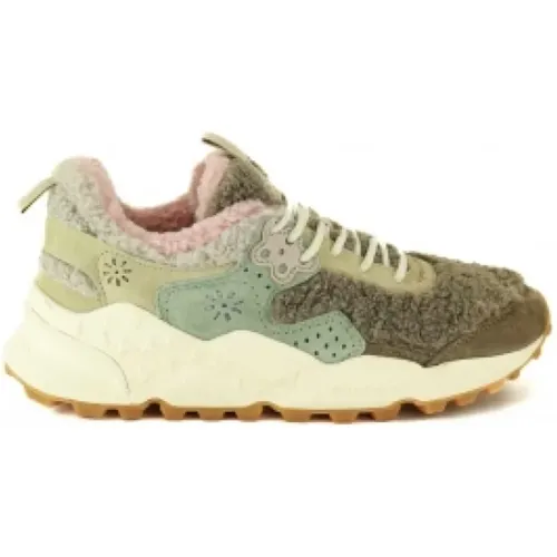 Wildleder und Teddy Stoff Sneakers , Herren, Größe: 38 EU - Flower Mountain - Modalova