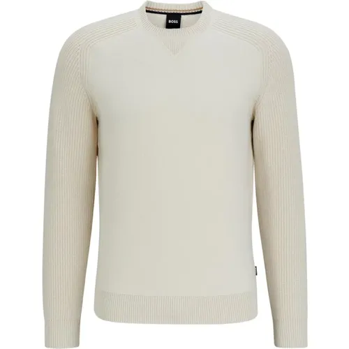 Regular Fit Cotton and Virgin Wool Sweater , male, Sizes: L - Hugo Boss - Modalova