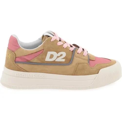 Suede new jersey sneakers in leather , male, Sizes: 4 UK, 2 UK, 3 UK, 6 UK - Dsquared2 - Modalova