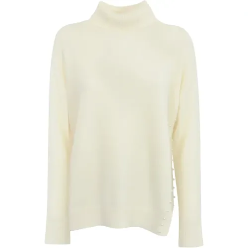 Angora Rollkragenpullover mit Strass , Damen, Größe: XS - Twinset - Modalova