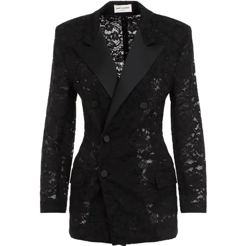 Schwarze Jacke für Frauen Aw24 - Saint Laurent - Modalova