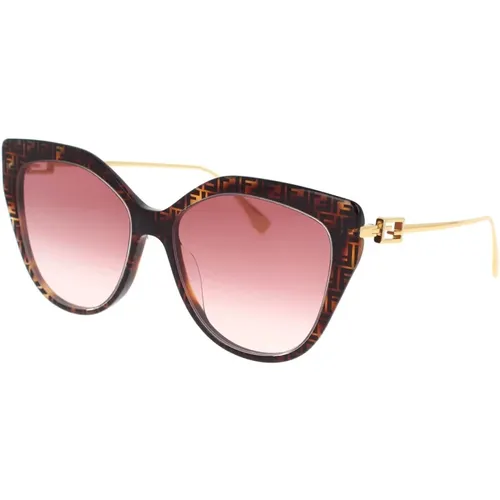 Glamorous Oversized Cat-Eye Sunglasses , female, Sizes: 57 MM - Fendi - Modalova