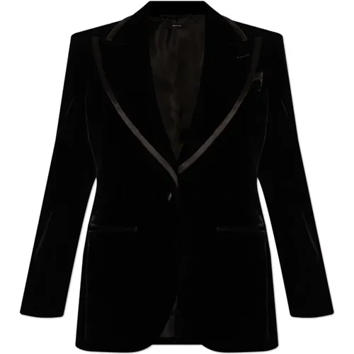 Velvet blazer , female, Sizes: S - Tom Ford - Modalova