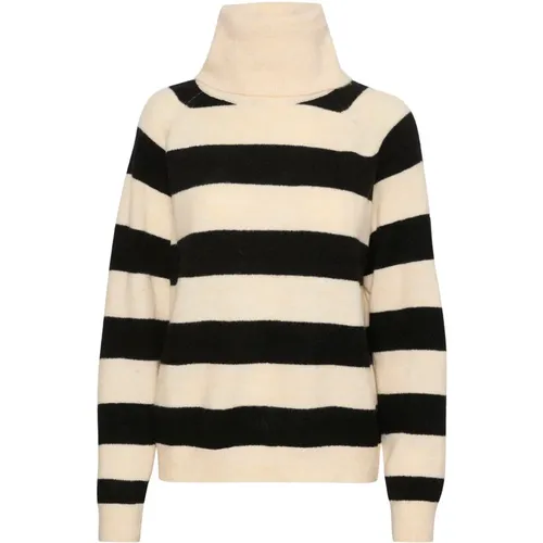 Striped Rollneck Pullover Sweater , female, Sizes: XL, 2XL, XS, S, M, L - Saint Tropez - Modalova