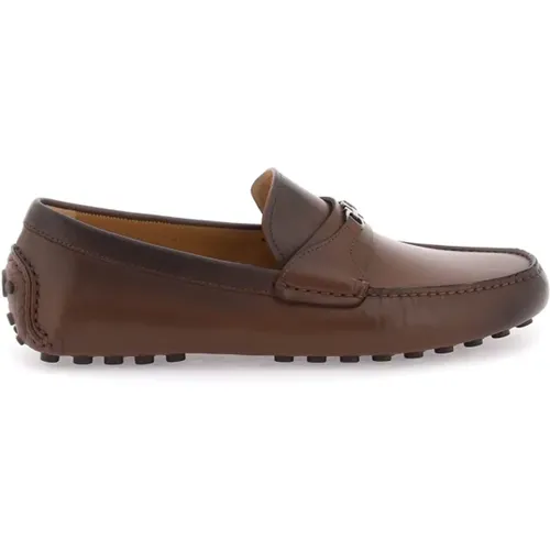 Gancini Loafers in Grained Leather , male, Sizes: 6 UK - Salvatore Ferragamo - Modalova