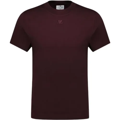 Classic Burgundy Cotton T-Shirt , male, Sizes: XS - Courrèges - Modalova