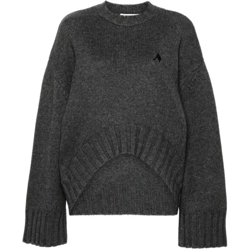 Grey Wool-Cashmere Sweater Ribbed Knit , female, Sizes: S, XS, 2XS - The Attico - Modalova