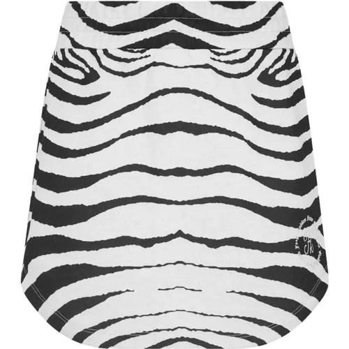 Gerade Zebra Minirock , Damen, Größe: XS - F**k - Modalova