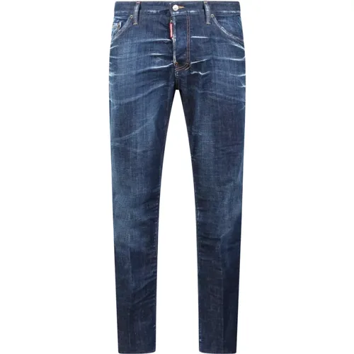 Gewaschene Blaue Slim-Fit Denim Jeans , Herren, Größe: 2XL - Dsquared2 - Modalova
