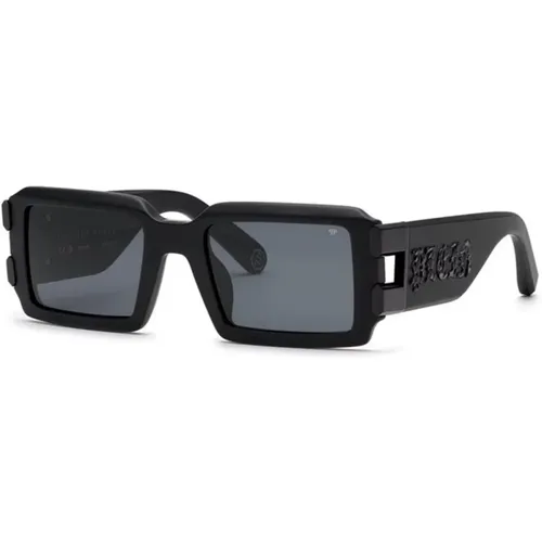 Schwarze Rauch Sonnenbrille,Schwarze Rauch Sonnenbrille Spp129V Modell - Philipp Plein - Modalova