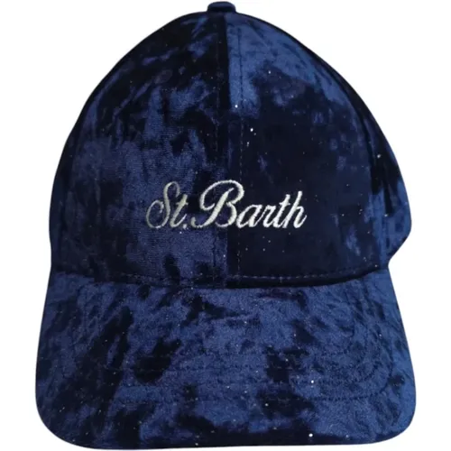 Velvet Baseball Cap with Rhinestone Embroidery , female, Sizes: ONE SIZE - MC2 Saint Barth - Modalova