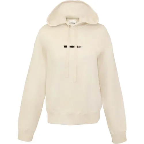 Zeitlose weiße Hoodie mit Oversized-Passform - Jil Sander - Modalova