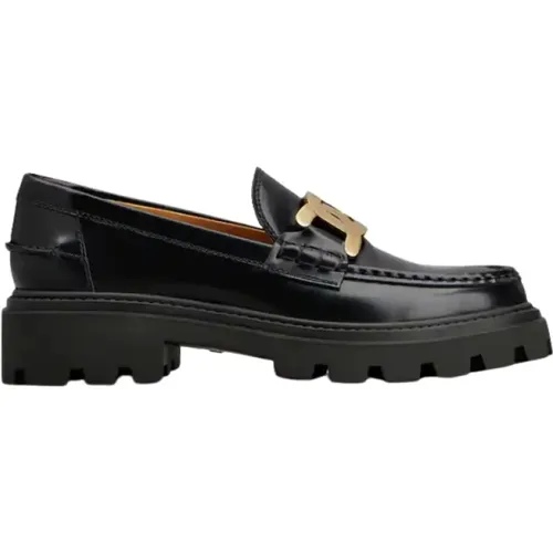 Schwarze Mokassin Lederschuhe Tod's - TOD'S - Modalova